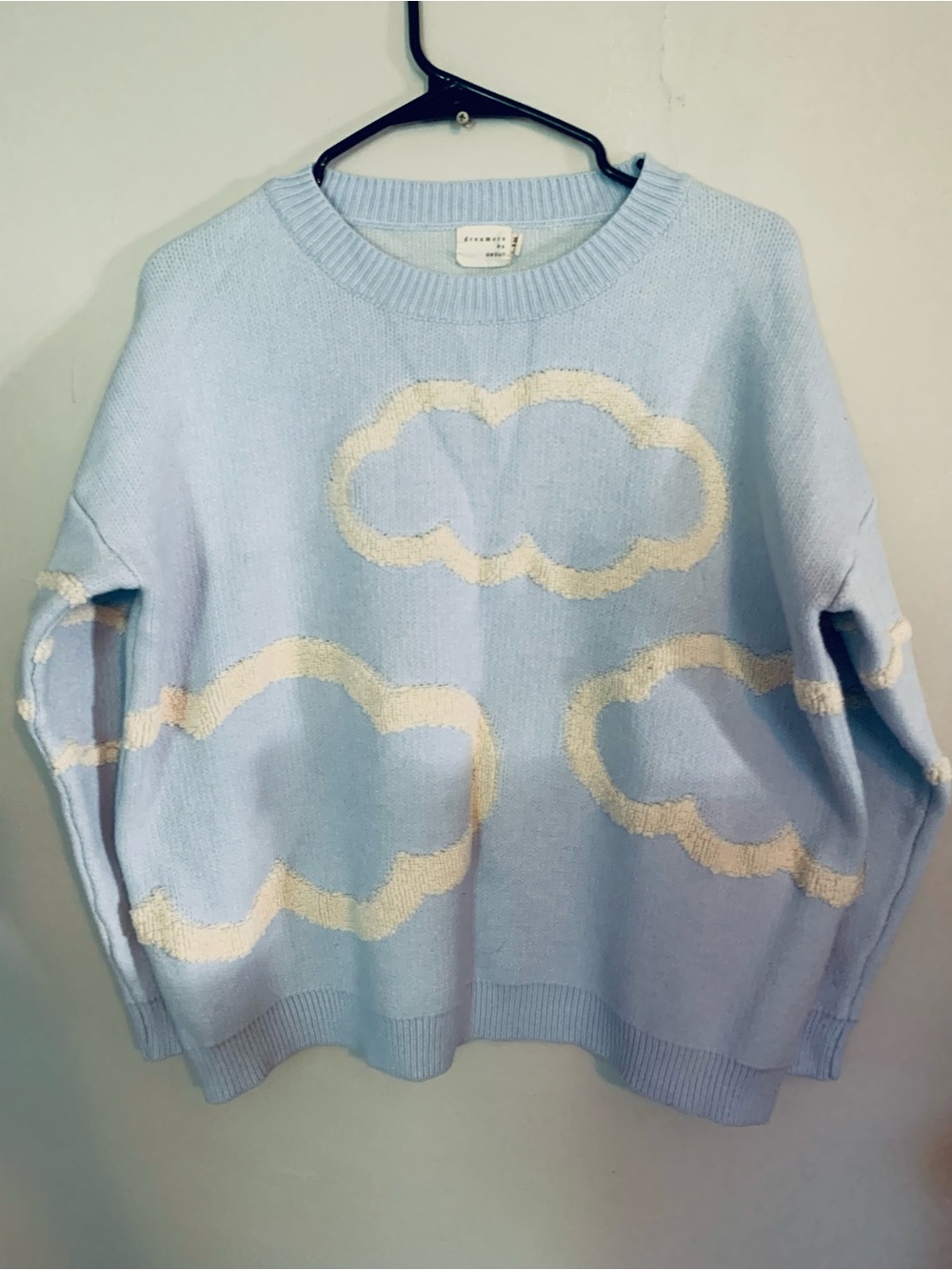 Dreamers by Debut Light Blue Cloud Crewneck Sweater - size XS